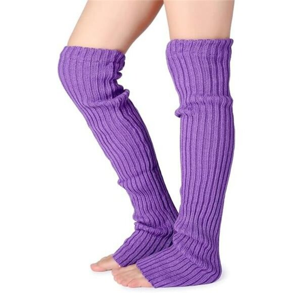 Over Knee High Footless Knit Leg Warmers Winter Long Socks for Women Girls - Picture 5 of 5